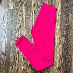 Lululemon align leggings. 28” inseam. Fuchsia. Size 4. EUC